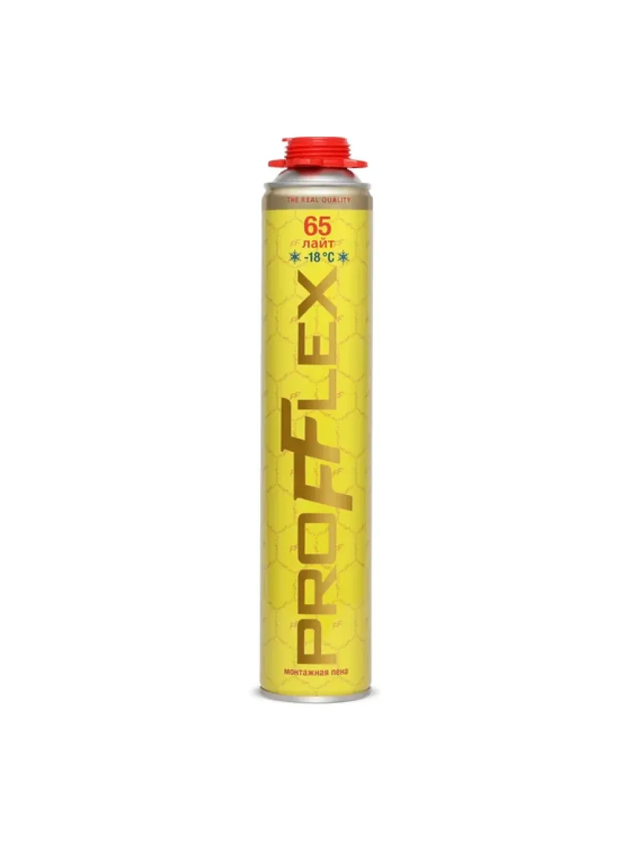 Пена монтажная профессиональная PROFFLEX PRO 65 л - 850 мл Лайт ЗИМА (-18° до +35°С)