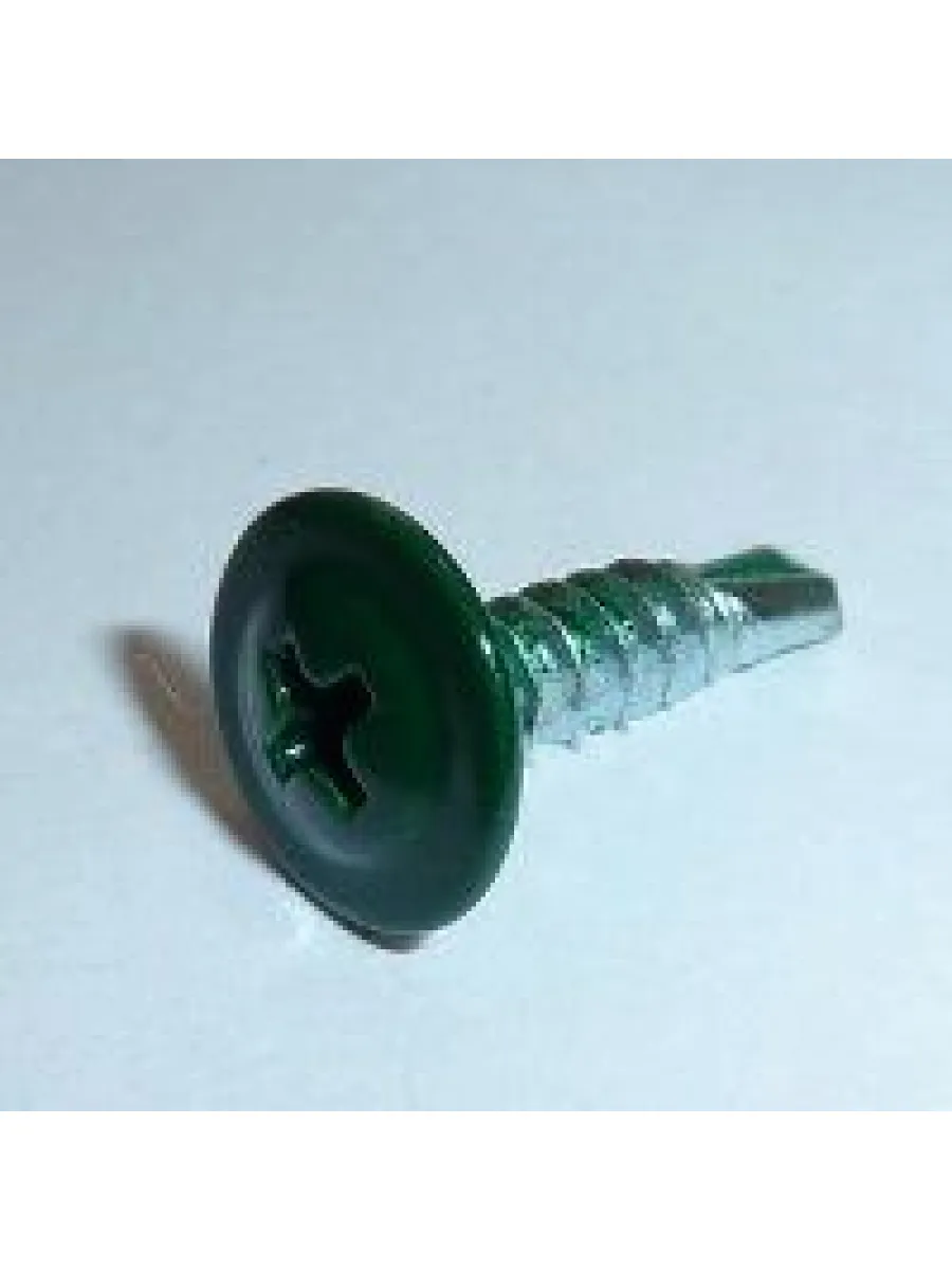 Саморезы с п/ш сверло 4,2х13 6005 темно-зеленый (упаковка 1000шт.) POWER FASTEN