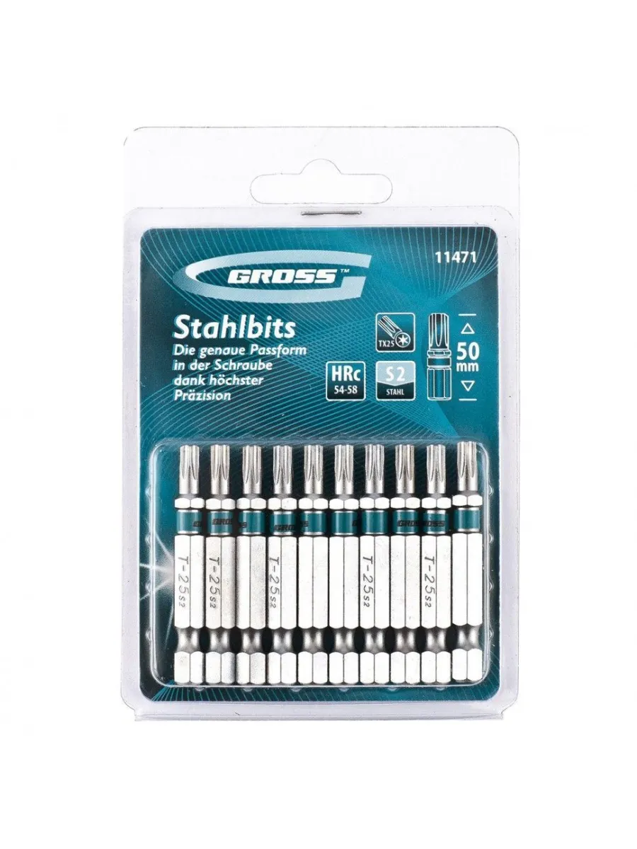 Биты TORX T 25х50 сталь S2 GROSS