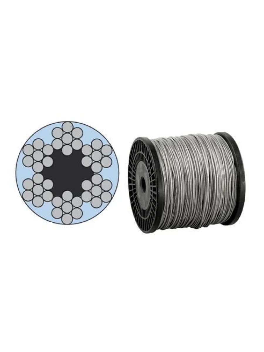 Трос стальной оцинкованный в оплетке  2,0 мм DIN 3060/3055 (бухта 200м)  FORCE LIFTING